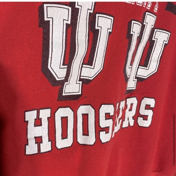 Vintage Ebert Sportswear Red Indiana University Hoosiers Crew Neck Sweatshirt L - Picture 9 of 15